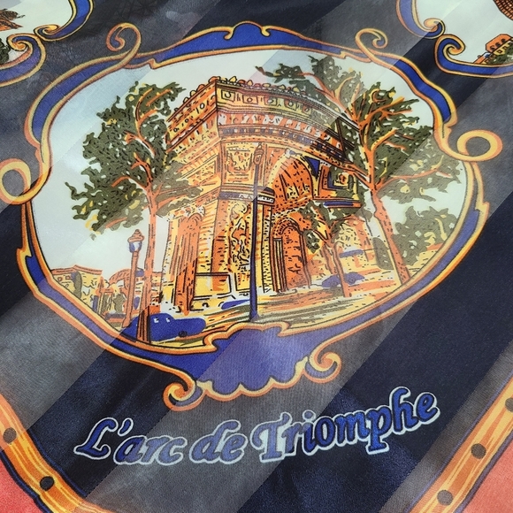 𝅺J.Mico Sancho Souvenir de Paris vintage scarf - Picture 7 of 11